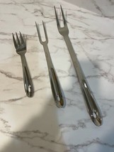 All-clad 3 piece Stainless Steel Fork set with All-clad oven mitts - $76.66
