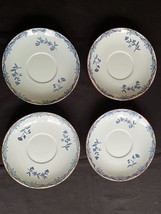 Rorstrand Sweden Ostindia Blue Flower 4 saucers diameter 7 inches - $49.33