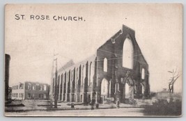 Ruins of Chelsea Massachusetts Great Fire 1908 St Rose Church Postcard D38 - £11.52 GBP