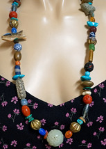 Handmade Necklace Many Types of Beads Jade Turquoise Cinnabar Stone More! - £175.30 GBP