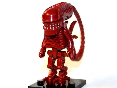 PWS Alien Xenomorph Red Horror Movie Monster Building Minifigure Bricks US - £6.85 GBP