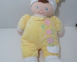 Baby Gund plush doll yellow white pocket Katla 58544 brown hair pink flo... - £32.68 GBP