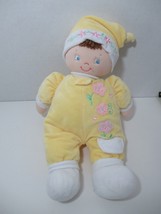 Baby Gund plush doll yellow white pocket Katla 58544 brown hair pink flo... - $41.57