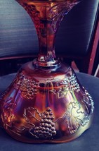 Indiana Glass HARVEST WEDDING Gold Carnival Glass Compote  #1259 image 2