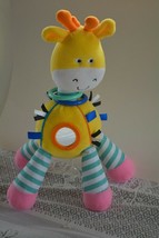 Carter&#39;s Baby Toy Rattler Teether Plush Lovey Yellow Activity Giraffe Cr... - £13.90 GBP