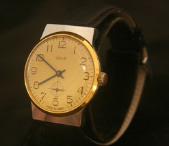 Restored vintage 1980&#39;S USSR, men&#39;s ZIM serviced 3ИM, 15 jewel dress wristwatch - £97.31 GBP