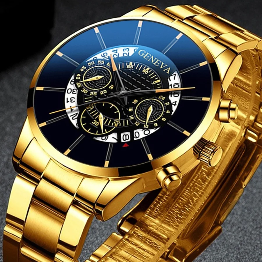 Mens  Stainless Steel Waterproof Calendar Watch Man  Business Dress Watch for Me - £53.25 GBP