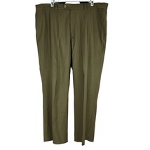 Haggar Mens Flat Front Dress Pants 38x29 Olive Green - $14.90