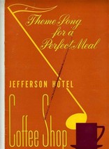 Jefferson Hotel Coffee Shop Menu Ferris Dallas Texas 1950&#39;s Musical Murals - £112.89 GBP