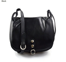 Women handbag leather shoulder bag clutch hobo bag shoulder bag black cr... - $170.00