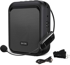 SHIDU Mini Voice Amplifier Portable Bluetooth Speaker w/ UHF Wireless Mi... - £33.57 GBP