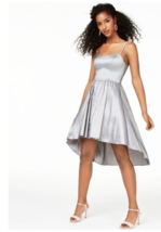 B Darlin Women’s Spaghetti Strap High Low Grey Sweetheart Dress NWT MSRP... - $540.19 MXN