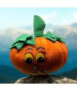 90’s Halloween Pumpkin Jack-o-Lantern VTG Plush Fiber Filled Toy  10” Po... - $376.79 MXN