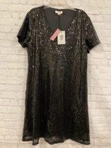 Andree by Unit Womens Medium All Over Sequin Mini Party Dress Black Lined NWT - £32.13 GBP