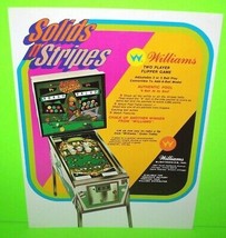 Solids N Stripes Pinball FLYER Original 1971 NOS Game Paper Artwork Retr... - $45.00