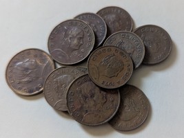 Lot of 10 Mexico Cinco Centavos 1969 Brass Coins - $164.61 MXN