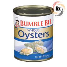 6x Packs Bumble Bee Shucked Whole Oysters Cans | 8oz | Fast Shipping! | - $43.02