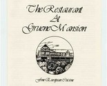 The Restaurant at Gruene Mansion Lunch Menu Gruene Texas 1996 - £18.79 GBP