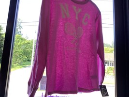 Pink long sleeve NY Tennis shirt L - $12.95