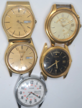 5 Vtg Watches**Seiko KINETIC**2 PULSARS**2 Seiko Sq** 1 Is Running, Sold As Is - £79.58 GBP