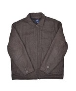 Gap Tweed Jacket Mens XL Brown Wool Blend Insulated Full Zip Collared Bo... - £44.14 GBP