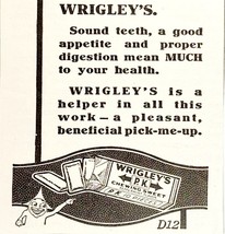 1923 Wrigley&#39;s Chewing Gum Advertisement Digestion Ephemera Candy 4 x 2.25&quot; - $372.61 MXN