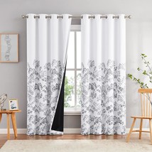 Metro Parlor Floral Farmhous 100 Blackout Curtains 84 Inches Long 2, 52X84 - £38.88 GBP