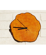 Personalized clock, gift for him, wooden wall clock, rustic natural wood clock - $110.00