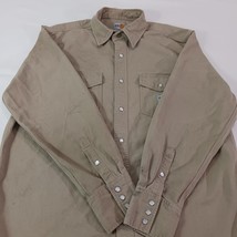 Carhartt FRS006 KHI Men's L Brown Flame Resistant Snap Button Cotton Blend Shirt image 12