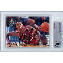 BJ Armstrong Chicago Bulls Auto Topps Basketball Signed On-Card Beckett Slab - £62.25 GBP