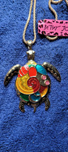 New Betsey Johnson Necklace Turtle Multicolor Outer Banks Beach Ocean En... - $14.99