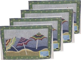 Set Of 4 Tapestry Kitchen Placemats,13&quot;x19&quot;NAUTICAL,COASTAL,3BEACH Chairs,Hearth - £17.40 GBP