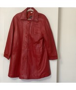Cerruci Leather Woman Blazer Jacket Size Medium Red Casual Career Stylis... - $46.28 CAD