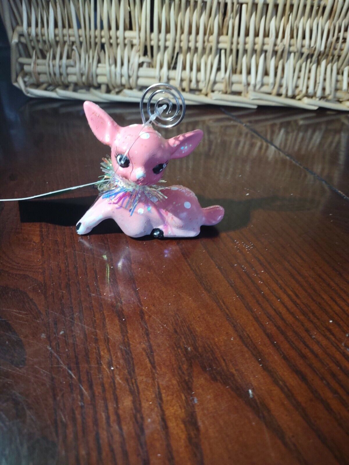Deer Dinner Card Holder Note Card Holder Pink/White-Brand New-SHIPS N 24... - $22.65