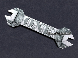 Dollar Origami WRENCH with REAL MONEY Handmade Tool Christmas Cash Art Gift - $13.96 CAD+