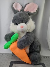 Gray Rabbit Plush Bunny 24 Inch Nylon Carrot Tb Trading Co Stuffed Animal Toy - £29.72 GBP