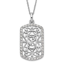 Sentimental Expressions Silver Polished CZ Thankful for You Necklace QSX309 - £54.54 GBP