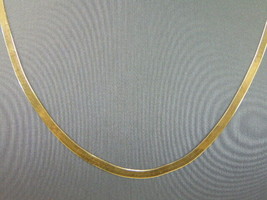Womens Vintage Estate 14K Yellow Gold Herringbone Italian Necklace 5.3g E4091 - £494.60 GBP