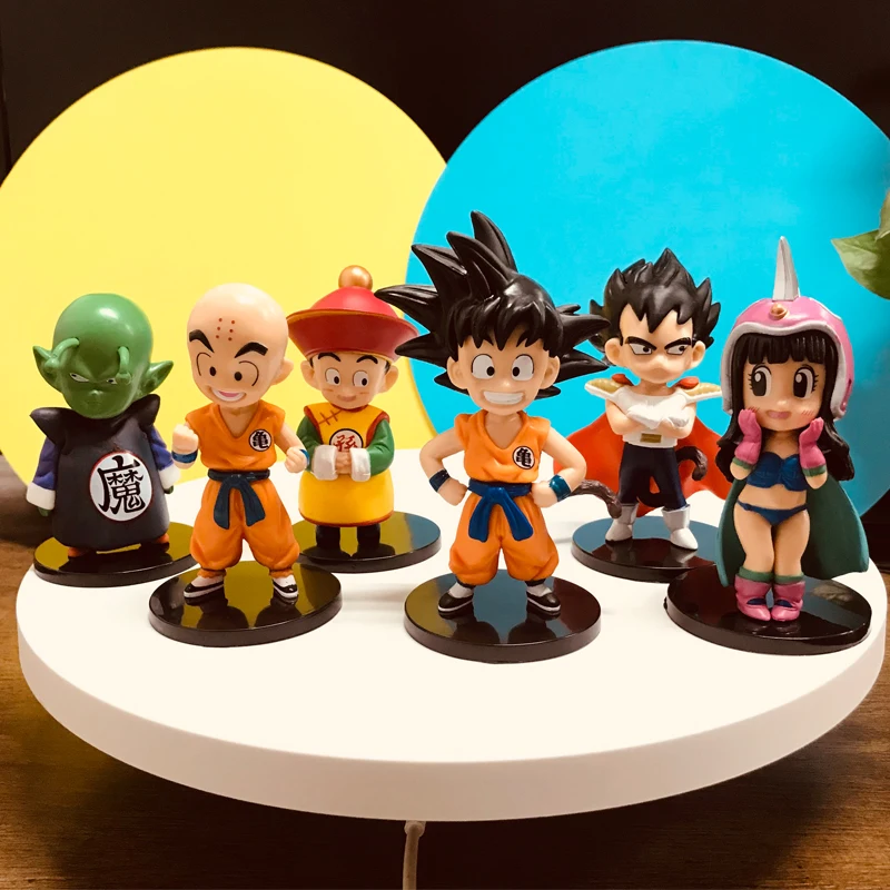 6pcs/set Dragon Ball Z Super Saiyan Son Goku Anime Figure Son Gohan Vegeta Broly - £15.94 GBP