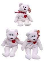 VALENTINO TY Beanie Baby LOT OF 3 the White Bear 8.5&quot; Stuffed Animal Toy 1994 - £15.45 GBP