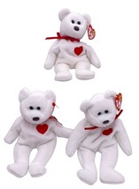 VALENTINO TY Beanie Baby LOT OF 3 the White Bear 8.5&quot; Stuffed Animal Toy 1994 - £14.79 GBP