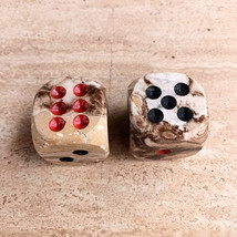 Large Dice Pair Natural Stone 671g - 23 oz Decorative Paperweight 6 Side... - £24.76 GBP