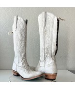 Lane MONICA Knee High Corset Womens Cowboy Boots 9.5 White Western Cowgi... - $475.47 CAD