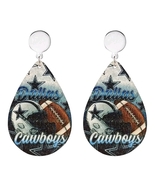 New Women Stainless With Wood Earrings NFL Football Choose Your Team Gift - £6.30 GBP