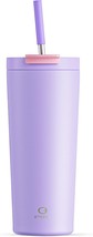 24 Oz Insulated Tumbler With Lid And Straw, 100% Leakproof Travel, Lavender - $38.95