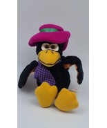 Vintage Russ Calvin Crow with Pink Hat Purple Tie Stuffed Animal Plush 9&quot; - £28.49 GBP