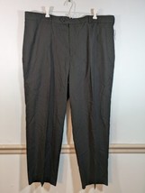 Covington Dress Pants Perfect Fit Mens 42x30 Black Stripe Fit Flat Front NWT - £11.48 GBP