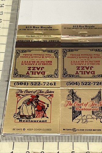 Lot Of 2 Matchbook Cover  The Court Of Two Sisters Restaurant  New Orlea... - $14.85