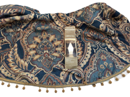 Croscill Aurelio Waterfall Swag Valance (1) 48.5W x 33"L Blue Floral - $36.47