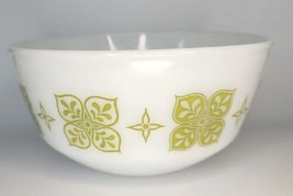 Vintage Anchor Hocking Fire King Green Dutch Clover 8&quot; Mixing Bowl U115 - £19.51 GBP